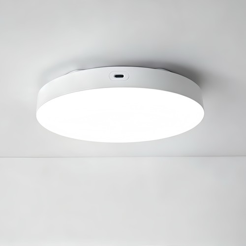 Oplaadbare LED plafondlamp met sensor - Magnetronsensor, Ø20cm, 6W, CCT, Wit