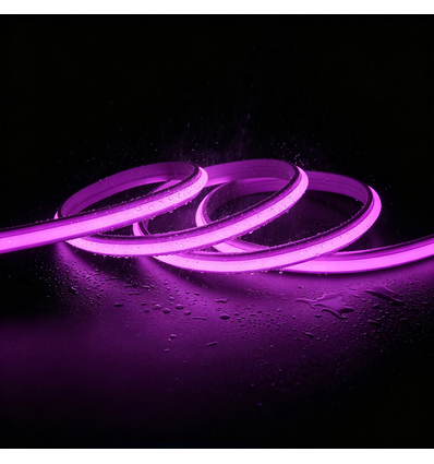 5m 9W/m Paars/roze Slim COB strip - 230V, IP67 waterdicht, 296 LED, inkortbaar per 10cm