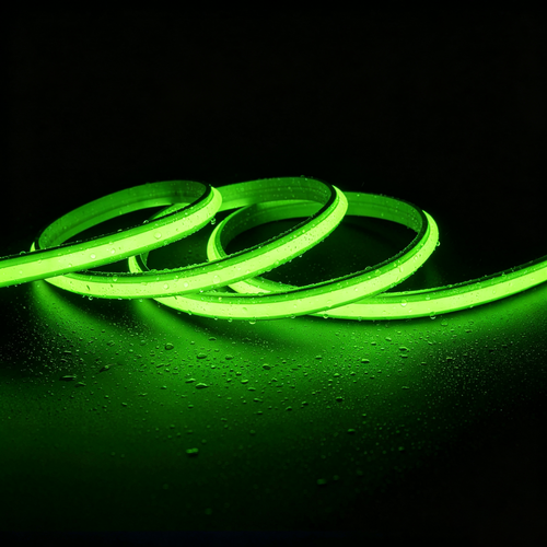 5m 9W/m Groene Slim COB strip - 230V, IP67 waterdicht, 296 LED, inkortbaar per 10cm