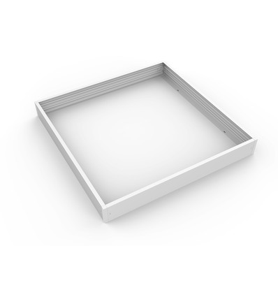 Frame voor 60x60 LED-paneel - Snelle montage set, plastic hoeken, witte rand, 65mm hoog