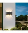 6 st. 6W CURVE wandlamp - IP65, zwart, up/down, buiten, incl. lichtbron