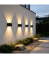 6 st. 4W CURVE wandlamp - IP65, zwart, up/down, buiten, incl. lichtbron