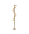DENIA 10xG9 vloerlamp messing/amber - 160cm, amberkleurig glas, zonder lichtbron