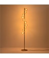 DENIA 10xG9 vloerlamp messing/amber - 160cm, amberkleurig glas, zonder lichtbron