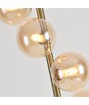DENIA 10xG9 vloerlamp messing/amber - 160cm, amberkleurig glas, zonder lichtbron