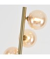 DENIA 10xG9 vloerlamp messing/amber - 160cm, amberkleurig glas, zonder lichtbron