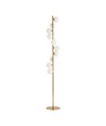 DENIA 10xG9 vloerlamp messing/wit - 160cm, wit mat glas, zonder lichtbron
