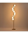 DENIA 10xG9 vloerlamp messing/wit - 160cm, wit mat glas, zonder lichtbron