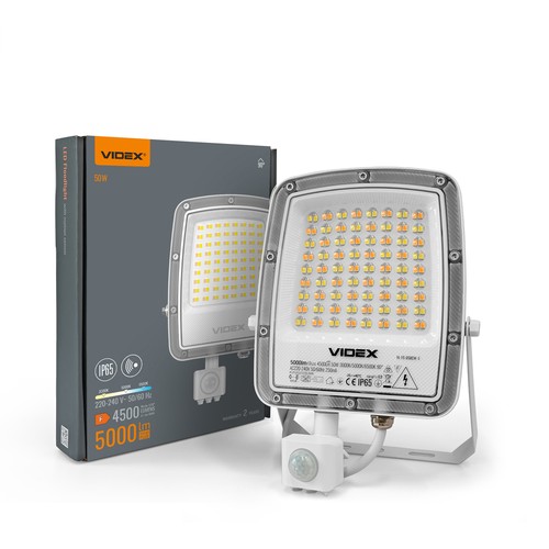 50W LED-breedstraler met sensor - CCT, IP65, bewegingssensor, buiten