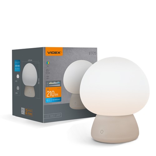 Oplaadbare Mushroom LED Tafellamp - RGB + 3000K Warm Wit, Draagbaar