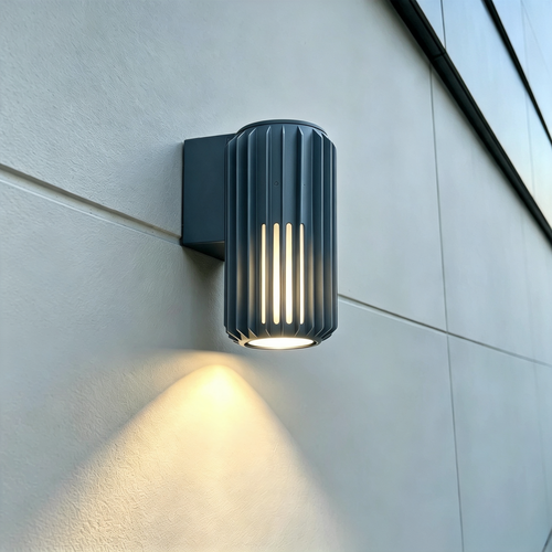 FYRON Wall wandlamp, Grijs - E27, IP54 buiten