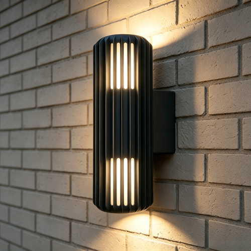 FYRON Duo up/down wandlamp, Zwart - E27, IP54, buiten