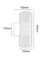 FYRON Duo op/neer wandlamp, Grijs - E27, IP54, buiten