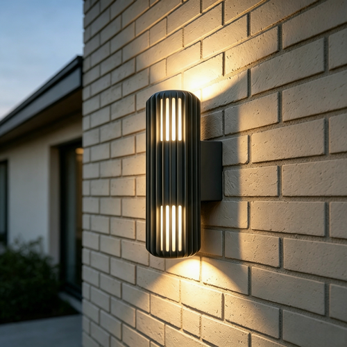 FYRON Duo op/neer wandlamp, Grijs - E27, IP54, buiten