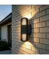 FYRON Duo op/neer wandlamp, Grijs - E27, IP54, buiten