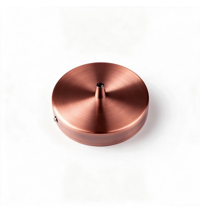 Plafondkap in roodkoper kleur - Ø12cm, hoogte 2,5cm, 1 gat, plafondrozet