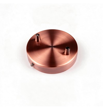 Plafondkap roodkoper - Ø12cm, hoogte 2,5cm, 2 gaten, plafondrozet