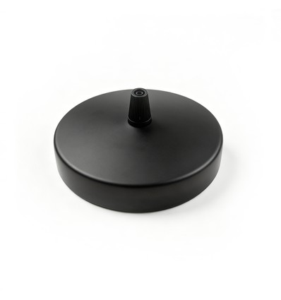 Plafondkap in zwart - Ø12cm, hoogte 2,5cm, 1 gat, plafondrozet