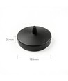 Plafondkap in zwart - Ø12cm, hoogte 2,5cm, 1 gat, plafondrozet