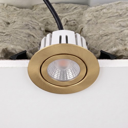 7W RA96 CCT + DimToWarm inbouwspot voor isolatie - dimbaar, Gat: Ø6,8 cm, Afm: Ø9,3 cm, goud