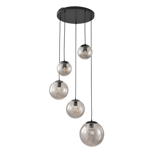Altea 5xE27 grote clusterhanglamp voor hal, zwart - Ø40, zonder lichtbron