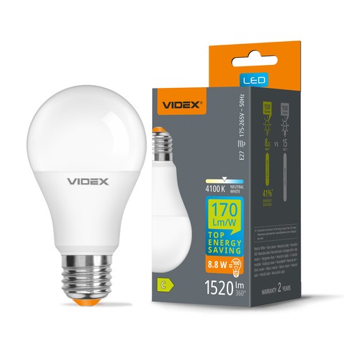 E27 8,8W LED lamp - A60, neutraal wit