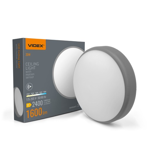 20W LED plafondlamp met bewegingssensor - 5CCT, witte rand, ingebouwde sensor