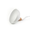 BIRK Wit Ø24cm pendellamp - E27 fitting, 2m snoer, metaal / hout