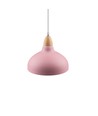 BIRK Roze Ø19cm pendellamp - E27 fitting, 2m snoer, metaal / hout