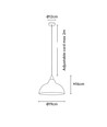 BIRK Roze Ø19cm pendellamp - E27 fitting, 2m snoer, metaal / hout