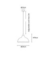 BIRK Roze Ø24cm pendellamp - E27 fitting, 2m snoer, metaal / hout