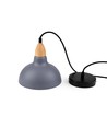 BIRK Blauw Ø19cm pendellamp - E27 fitting, 2m snoer, metaal / hout