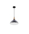 BIRK Blauw Ø24cm pendellamp - E27 fitting, 2m snoer, metaal / hout