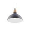 BIRK Blauw Ø24cm pendellamp - E27 fitting, 2m snoer, metaal / hout