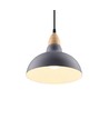 BIRK Blauw Ø24cm pendellamp - E27 fitting, 2m snoer, metaal / hout