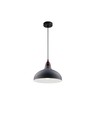 BIRK Grijs Ø24cm pendellamp - E27 fitting, 2m snoer, metaal / hout