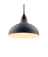 BIRK Grijs Ø24cm pendellamp - E27 fitting, 2m snoer, metaal / hout
