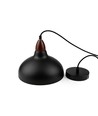 BIRK Zwart Ø24cm pendellamp - E27 fitting, 2m snoer, metaal / hout