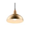BIRK Messing Ø24cm pendellamp - E27 fitting, 2m snoer, metaal / hout