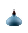BIRK Petroleumblauw Ø19cm pendellamp - E27 fitting, 2m snoer, metaal / hout