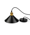 Zwarte Ø22cm hanglamp - E27 fitting, 2m snoer, zwart/messing