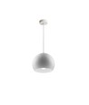 Witte Ø20cm hanglamp - E27 fitting, 2m snoer, metaal