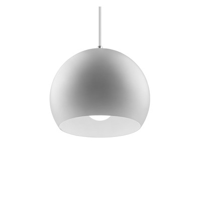 Witte Ø20cm hanglamp - E27 fitting, 2m snoer, metaal