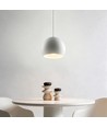 Witte Ø20cm hanglamp - E27 fitting, 2m snoer, metaal