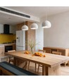 Witte Ø20cm hanglamp - E27 fitting, 2m snoer, metaal