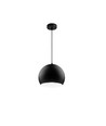 Zwarte Ø20cm hanglamp - E27 fitting, 2m snoer, metaal
