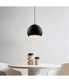 Zwarte Ø20cm hanglamp - E27 fitting, 2m snoer, metaal