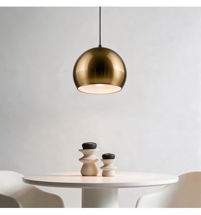 Messing Ø20cm hanglamp - E27 fitting, 2m snoer, metaal