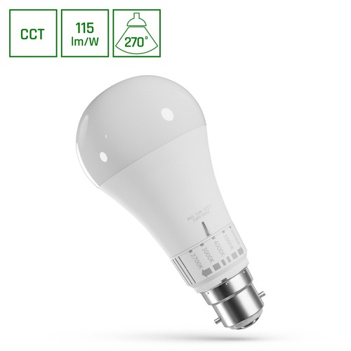 B22 13W LED lamp - 5CCT, GLS, 5 lichtkleuren in één lamp