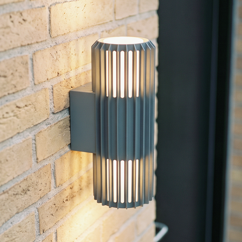 FYRON Duo op/neer wandlamp, Grijs - E27, IP54, buiten